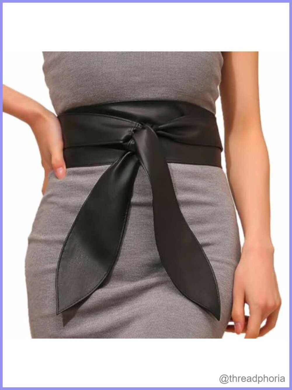 Wide Leather Wrap Obi Belt Knot Tie Corset Waist Belt for Dress